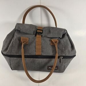 Modern Gray and Tan Insulated Lunch Bag